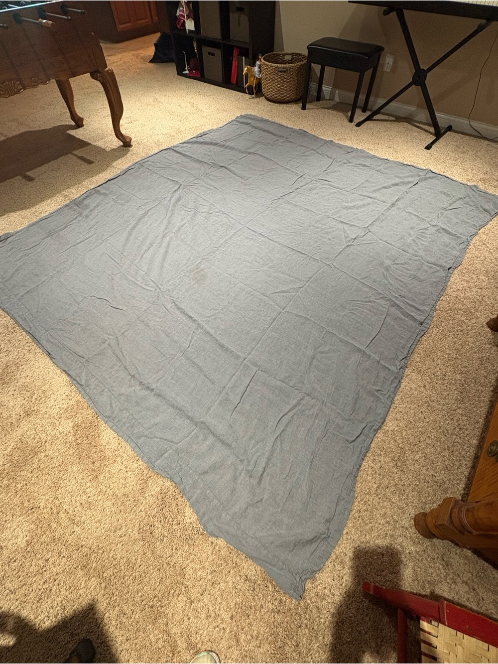 Restoration Hardware Queen Size Flat Sheet Gray Stonewashed Belgian Linen RH